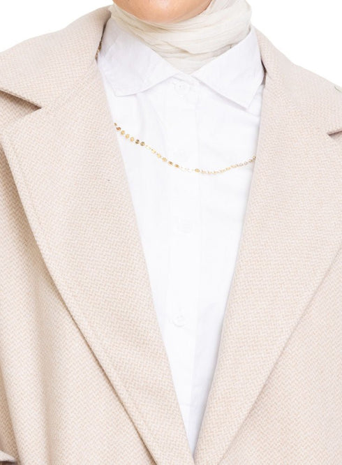 Latte RD - Jacquard Feather Blazer - Khotwh